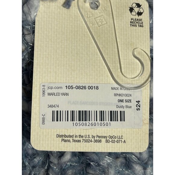 a.n.a Womens Blue Marled Yarn Pom-Pom Beanie Hat One Size - Picture 5 of 8